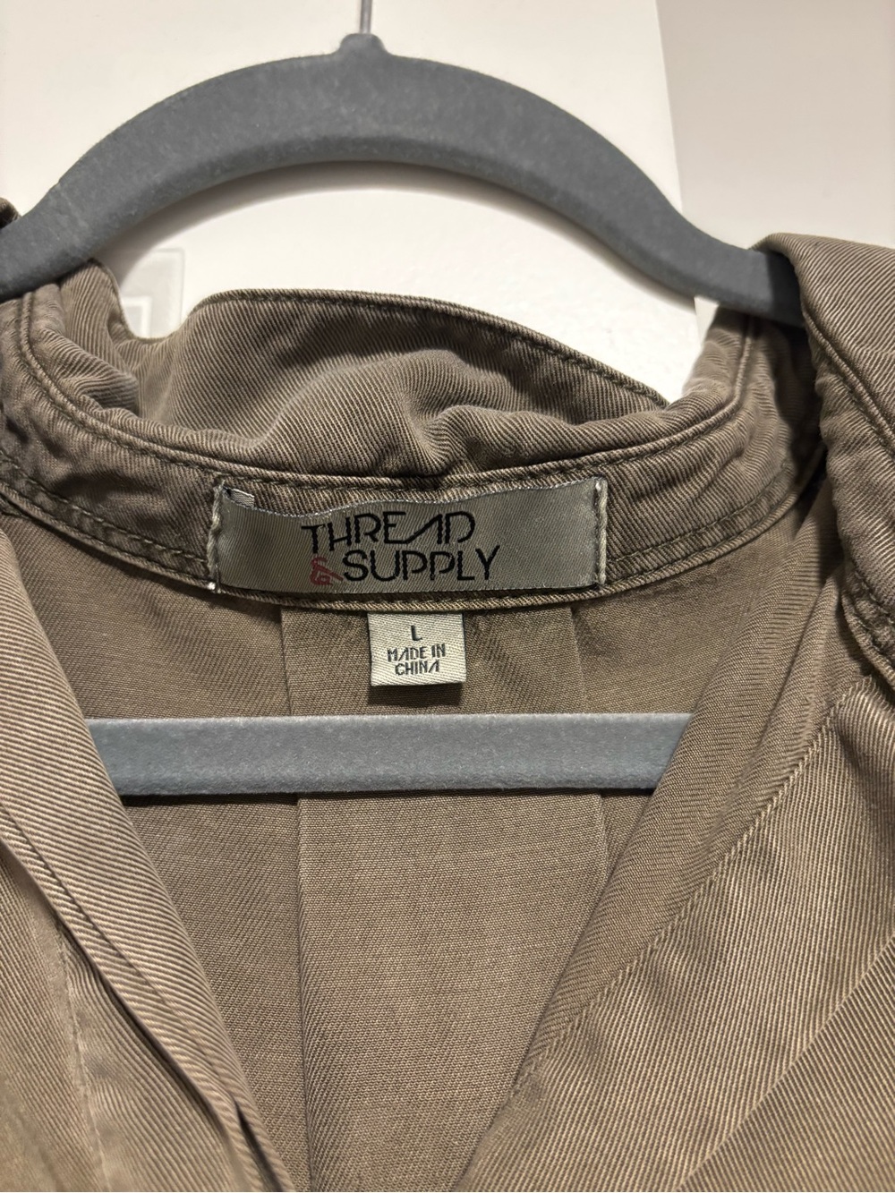 Thread & Supply Olive Green Button-Front Shirt - Picture 4 of 6